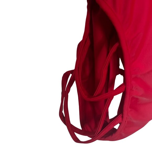 One Piece Swimsuit Crisscross Straps Open Back Red Size Medium - Picture 5 of 8